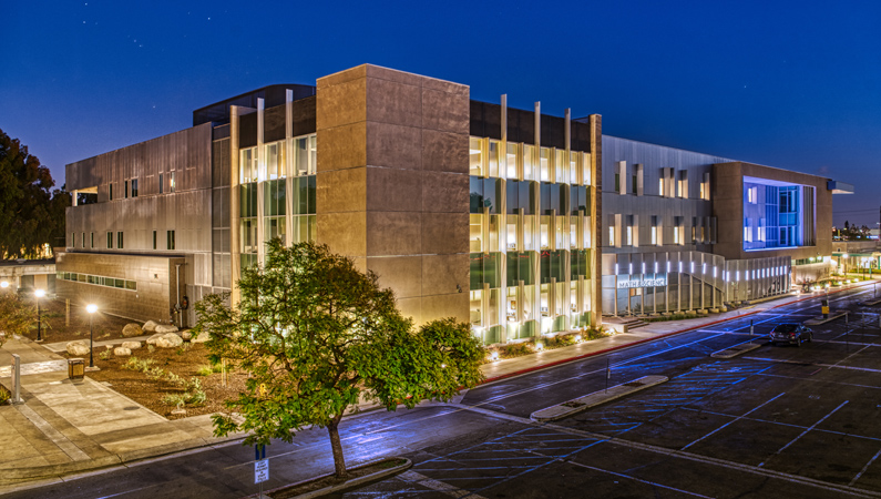 Math and Science Building at Night
