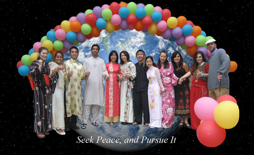 Peace image - group of people seeking and pursuing peace