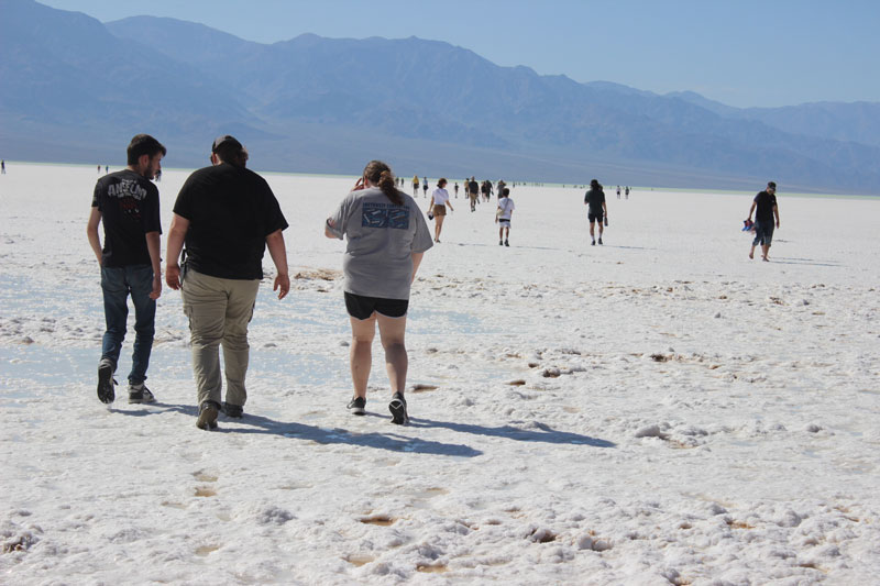 students on a field trip to the Salt Flats