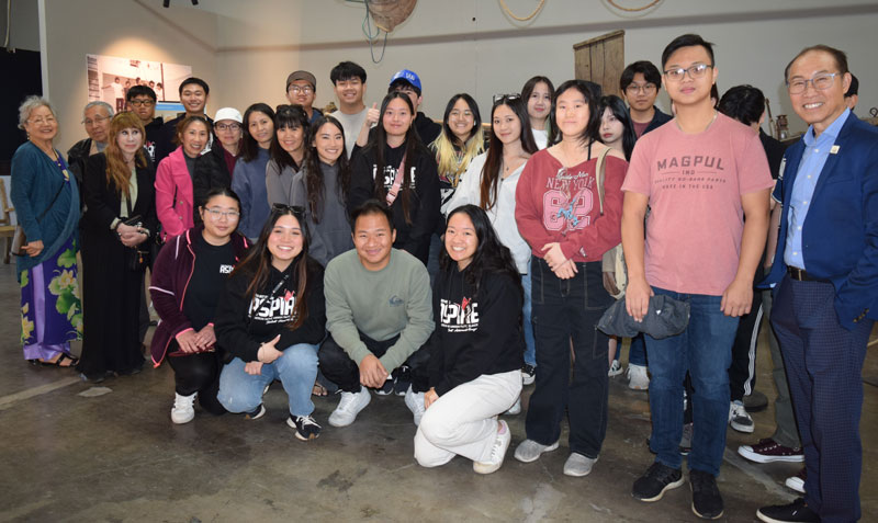Aspire students group at event