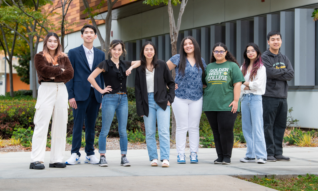 ASGWC Students in front of the Student Services Bldg